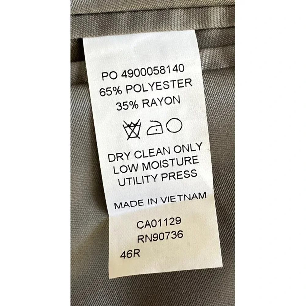 Calvin Klein Suit Jacket Blazer Gray Two Button Notched Label Double Vent 46R‎